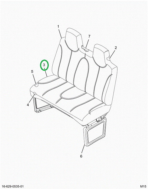 2519903C1 CUSHION,UPHOLSTERED BOTTOM CUS