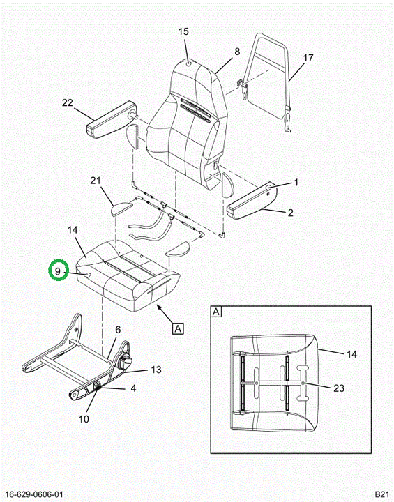 2519925C1 CUSHION,UPHOLSTERED BOTTOM CUS