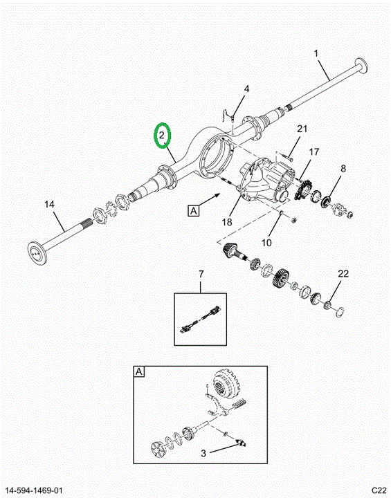2520503C91 Axle Housing Dana  R190