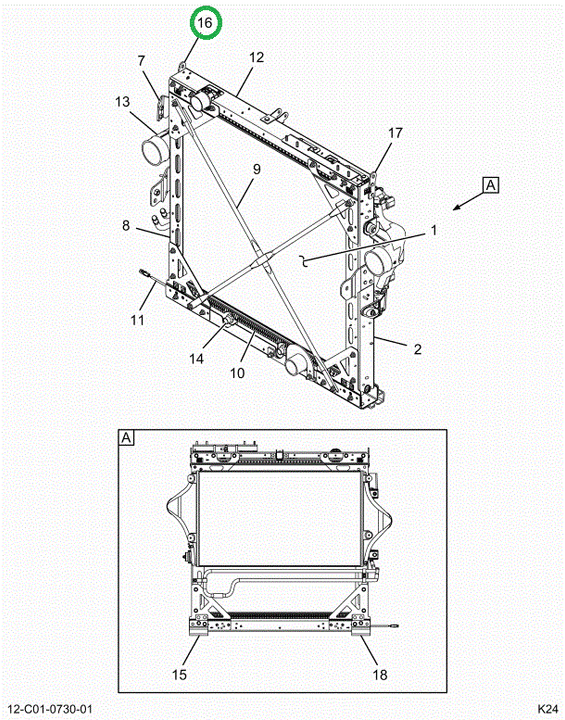 2520572C1 Bracket, Radiator Top Left Han