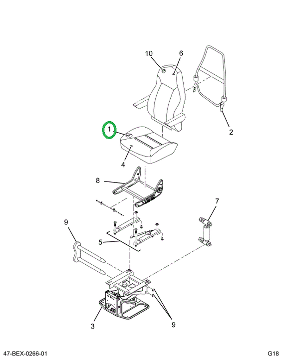 2520820C1 Cushion, Bottom W/upholstery
