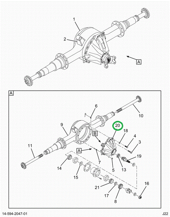 2521009C91 Dana Diff Assembly S23-172 456