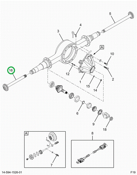 2521120C91 Axle Shaft Rt Long Arm