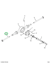 2521125C91 Axle Shaft Rt Long Arm