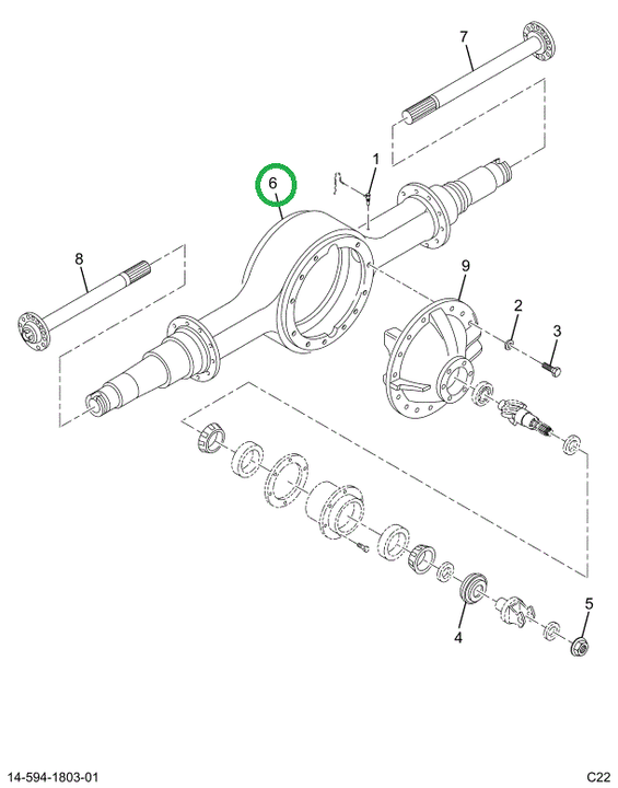 2521132C91 Axle Housing R404
