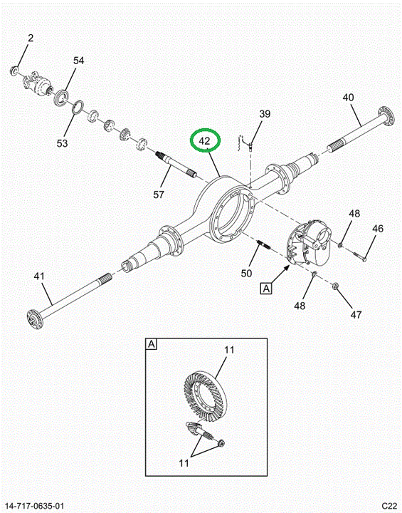 2521140C91 Axle Housing D404