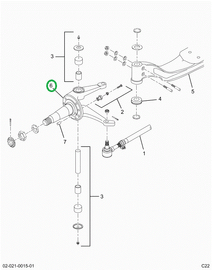 2521223C91 Rt Knuckle Assembly