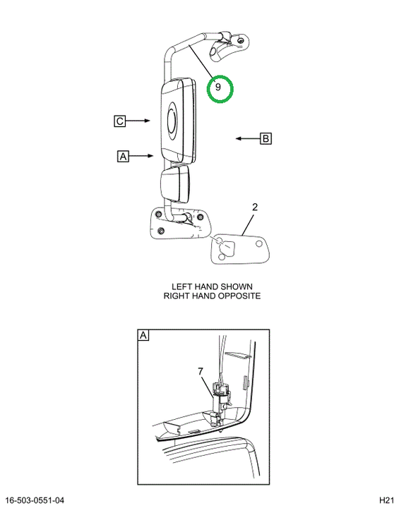2521295C91 BRACKET ASSEMBLY, LEFT HAND, B