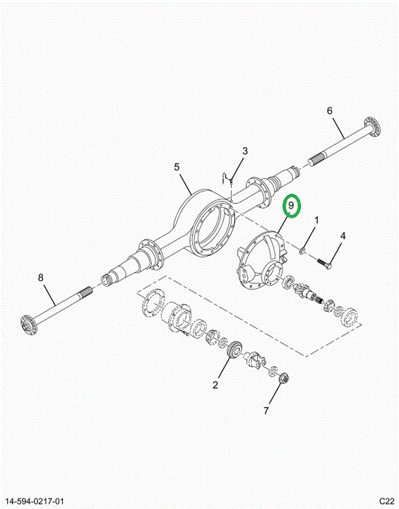 2521587C91 Head Assy 19060s 5.57 Dana