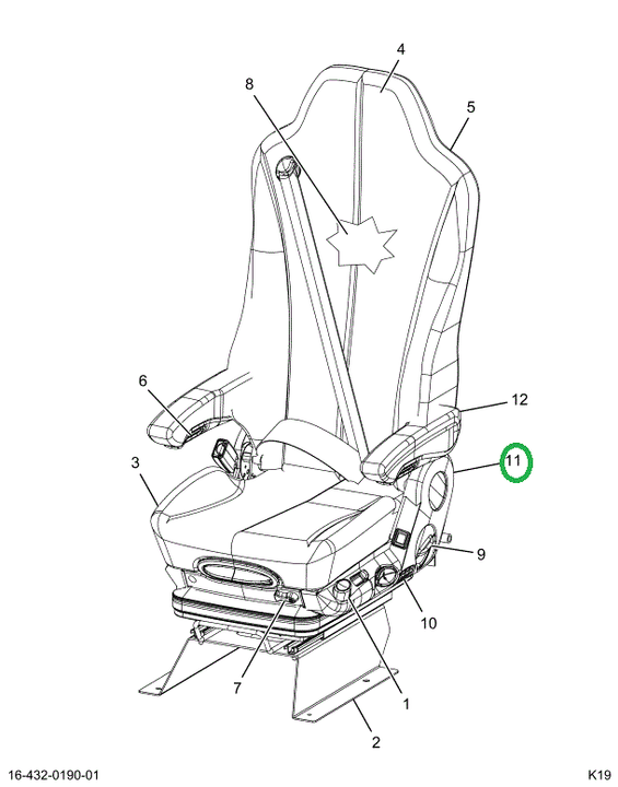 2521599C91 Trim, Seat Back Without Logo L