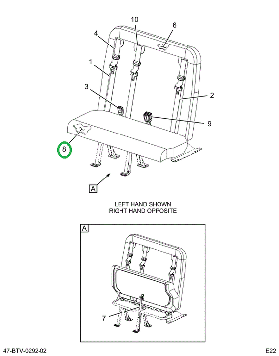 2521628C1 39 INCH FOAM, SEAT CUSHION FLI