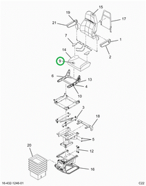 2521964C1 CUSHION, UPHOLSTERED, SEAT BOT