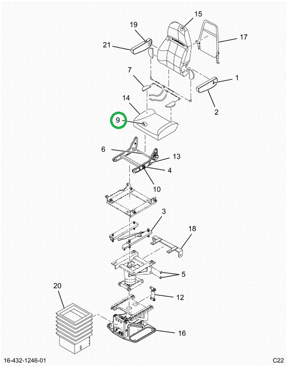 2521964C1 CUSHION, UPHOLSTERED, SEAT BOT