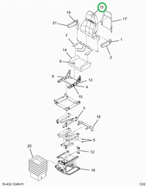 2521968C1 CUSHION, UPHOLSTERED, SEAT BAC