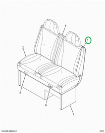 2521969C1 CUSHION, UPHOLSTERED, SEAT BAC