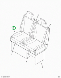 2521971C1 UPHOLSTERY, SEAT BOTTOM, BLACK