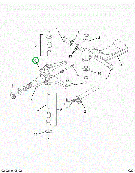 2521982C91 Rh Steering Knuckle