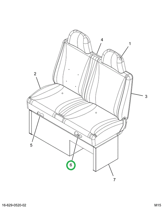 2521992C1 CUSHION, UPHOLSTERED, SEAT BOT