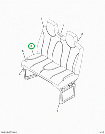 2522030C1 Upholstery, Seat Bottom, Charc