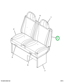 2522037C1 Upholstery, Seat Back, Charcoa