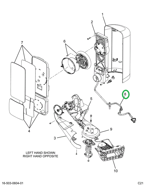 2522122C1 Harness, Mirror, Remote, Heate