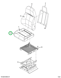 2522212C1 Upholstery, Seat Bottom, Charc