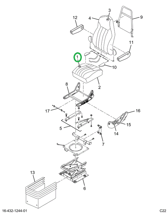2522223C1 CUSHION, UPHOLSTERED, SEAT BOT