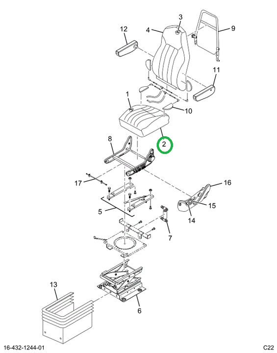 2522230C1 COVER,UPHOLSTERY, SEAT BOTTOM,