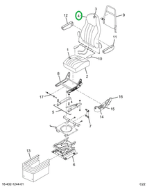 2522264C1 Upholstery, Seat Back, Dark Ne