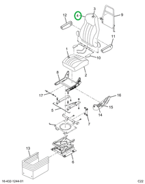 2522265C1 Upholstery, Seat Back, Dark Ne