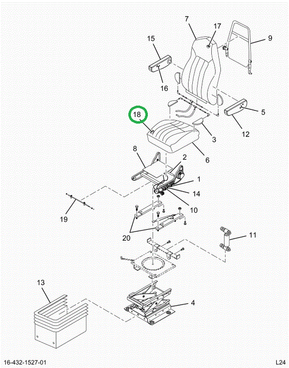 2522325C1 CUSHION, UPHOLSTERED, SEAT BOT