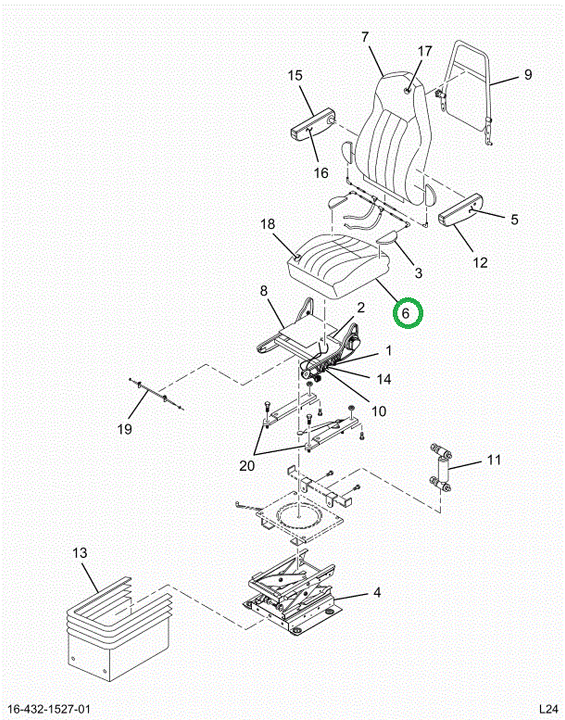 2522326C1 Upholstery, Seat Bottom, Black
