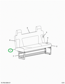 2522913C91 Upholstery, Seat Bottom, Charc