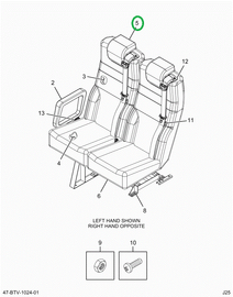 2522992C1 SEAT BACK COVER 3PTA FAMILY CR