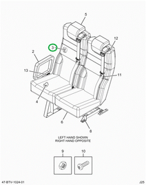 2522999C1 SEAT FOAM BACK FRONT FAMILY 3