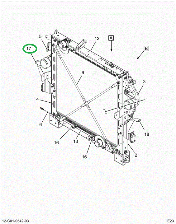 2523105C91 RADIATOR,BRACKET, LEFT HAND