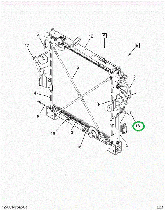 2523106C91 RADIATOR,BRACKET, RIGHT HAND