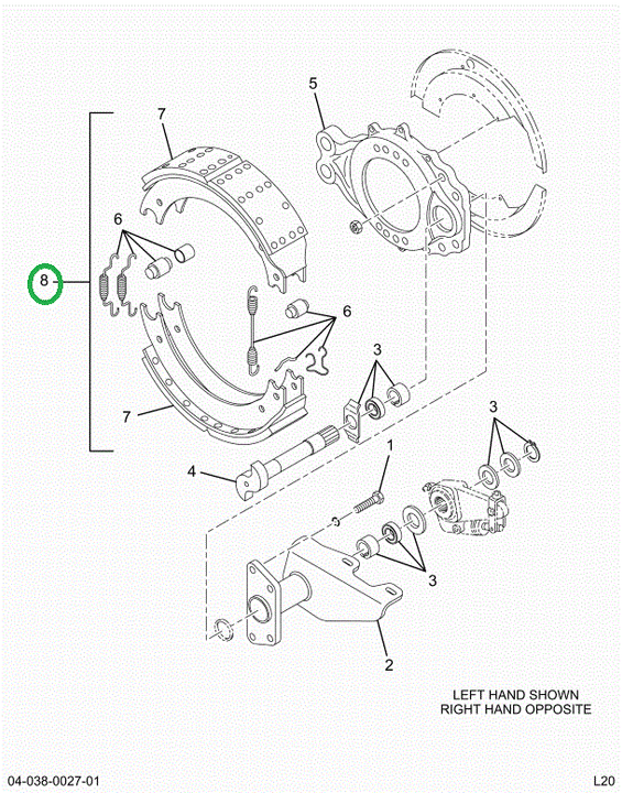 2523128C91 Brake Shoe Kit With Hardware