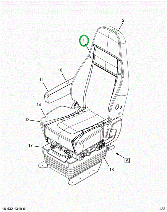 2523286C1 Upholstery, Seat Back, Graphit