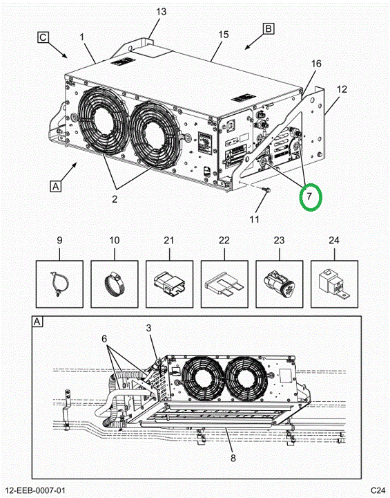 2523350C91 Heater Includes Ground Cable,
