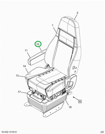 2523400C1 REST,ARMREST, RH, WITHOUT COVE