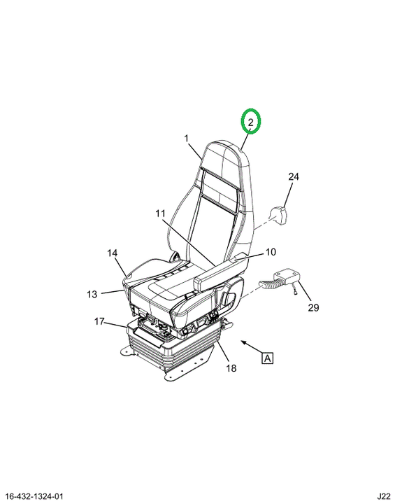 2523407C1 Cushion, Backrest, Vent, Witho