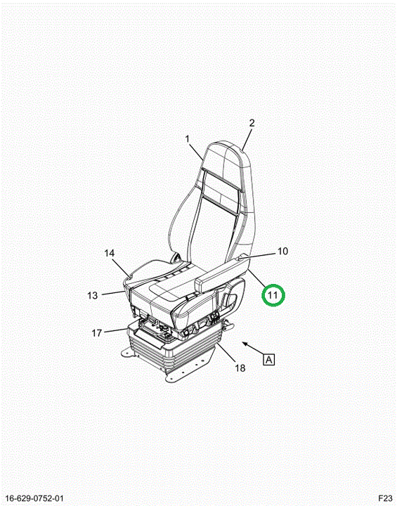 2523409C1 REST,COVER, ARMREST, VINYL, LE