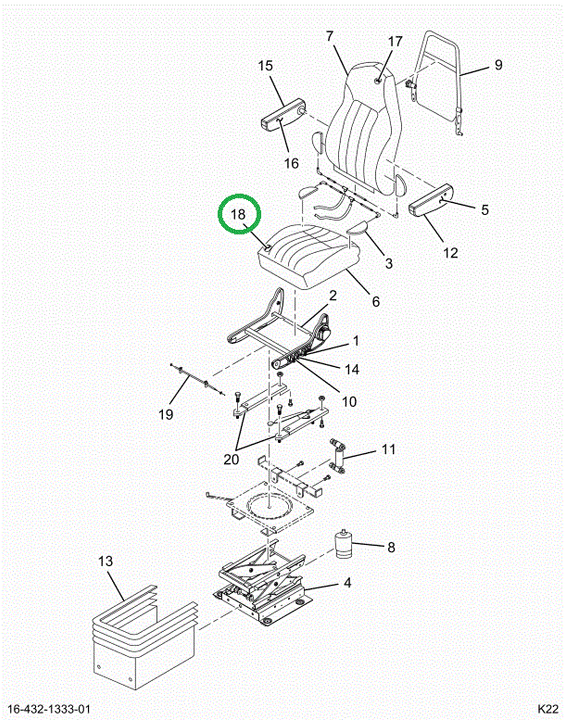 2523427C1 Cushion, Seat Bottom, Upholste