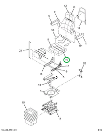 2523428C1 Upholstery, Seat Bottom, Black