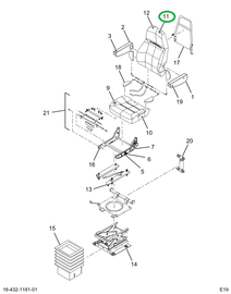 2523436C1 Cushion, Seat Back, Upholstere