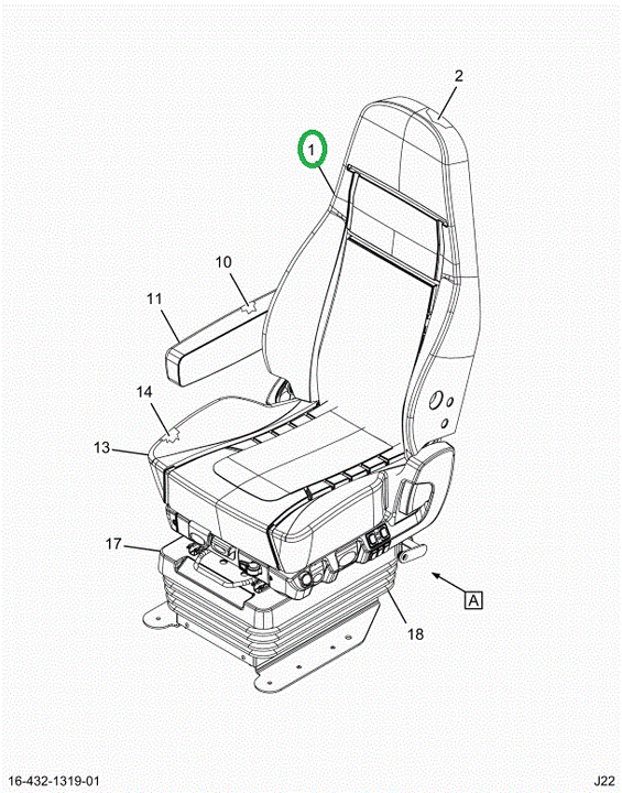 2523440C1 Cover, Backrest, Vinyl