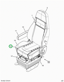 2523447C1 Cover, Seat Bottom, Vinyl