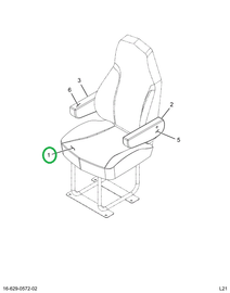 2523462C1 Upholstery, Seat Bottom, Black