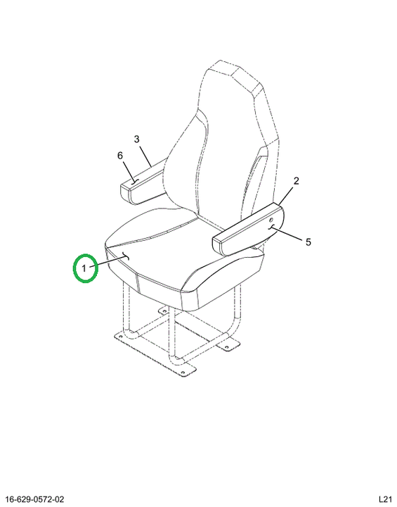 2523462C1 Upholstery, Seat Bottom, Black